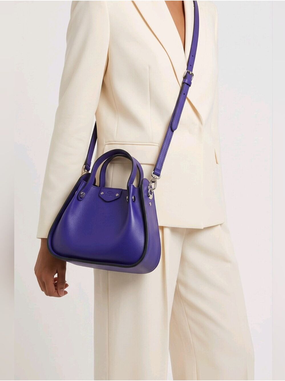 Danier Purple Leather Top-Handle Crossbody Bag - Picture 3 of 16